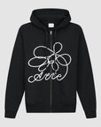 Sweat - Pull à capuche zippé Noir avec logo fleuri - Arte Antwerp