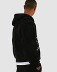 Sweat - Pull à capuche zippé Noir avec logo fleuri - Arte Antwerp