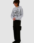 Sweat à capuche zippé avec logo fleuri