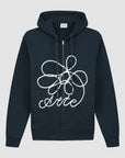 Sweat à capuche zippé avec logo fleuri
