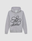 Sweat à capuche zippé avec logo fleuri