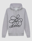 Sweat à capuche zippé avec logo fleuri