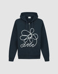 Sweat à capuche zippé avec logo fleuri